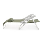 Set 2 scaune gradina aluminiu textilena verde olive Cayo 57x85x73h