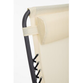 Set 2 scaune gradina otel negru textilena crem Santana 177x65x110h