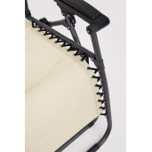 Set 2 scaune gradina otel negru textilena crem Santana 177x65x110h