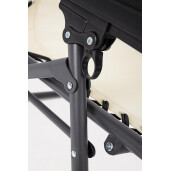 Set 2 scaune gradina otel negru textilena crem Santana 177x65x110h