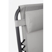 Set 2 scaune gradina otel negru textilena gri Santana 177x65x110h