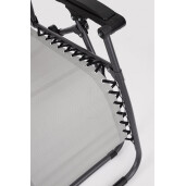 Set 2 scaune gradina otel negru textilena gri Santana 177x65x110h