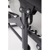 Set 2 scaune gradina otel negru textilena gri Santana 177x65x110h