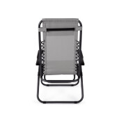 Set 2 scaune gradina otel negru textilena gri Santana 177x65x110h