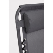 Set 2 scaune gradina otel negru textilena gri charcoal Santana 177x65x110h