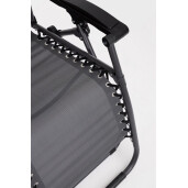 Set 2 scaune gradina otel negru textilena gri charcoal Santana 177x65x110h