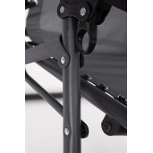 Set 2 scaune gradina otel negru textilena gri charcoal Santana 177x65x110h