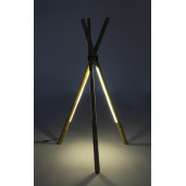 Lampadar bambus natur cu led Arusha 51 cm x 47 cm x 109 h