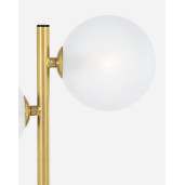 Veioza metal auriu cu abajur alb Balls 31 cm x 17.5 cm x 54 h