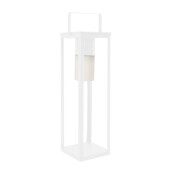 Felinar incarcare solara otel alb 20x20x75 cm