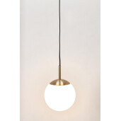 Set 2 lustre metal auriu sticla alba Delphine 15x22 cm