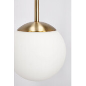 Set 2 lustre metal auriu sticla alba Delphine 15x22 cm