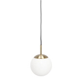 Set 2 lustre metal auriu sticla alba Delphine 15x22 cm