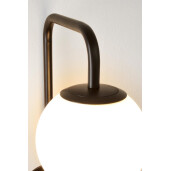 Set 2 aplice metal negru sticla alba Delphine 17x30x50 cm