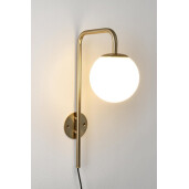 Aplica metal auriu sticla alba Delphine 17x30x50 cm