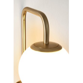Set 2 aplice metal auriu sticla alba Delphine 17x30x50 cm