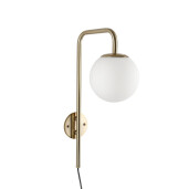 Aplica metal auriu sticla alba Delphine 17x30x50 cm