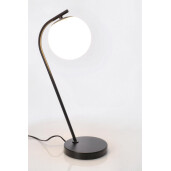 Veioza metal negru sticla alba Delphine 22x16x51 cm