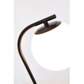 Veioza metal negru sticla alba Delphine 22x16x51 cm