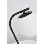 Set 2 veioze metal negru sticla alba Delphine 22x16x51 cm