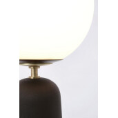 Veioza metal negru sticla alba Delphine 20x51 cm