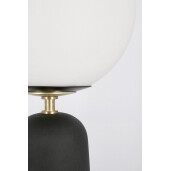 Veioza metal negru sticla alba Delphine 20x51 cm