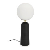Veioza metal negru sticla alba Delphine 20x51 cm