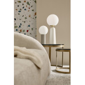 Veioza metal sticla alba Delphine 20x51 cm