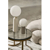 Veioza metal sticla alba Delphine 20x51 cm