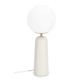 Veioza metal sticla alba Delphine 20x51 cm