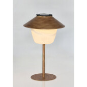 Set 2 veioze incarcare solara otel alb maro Klara Ø18x27,5h