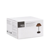 Veioza incarcare solara otel negru ratan artificial maro Kalyan Ø20x31h