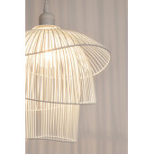 Set 2 lustre metal alb Ciad 30x29x26 cm