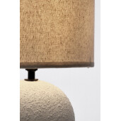 Veioza ceramica alba textil crem Irvin Ø20x32h