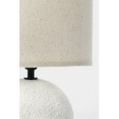 Veioza ceramica alba textil crem Irvin Ø20x32h