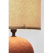 Veioza ceramica maro textil crem Irvin Ø20x32h