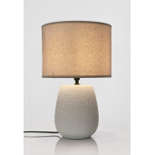 Veioza ceramica alba textil crem Irvin Ø26x41,5h