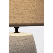 Veioza ceramica alba textil crem Irvin Ø26x41,5h