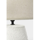 Veioza ceramica alba textil crem Irvin Ø26x41,5h