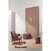Veioza ceramica bej textil natur Adhara Ø20,5x42h