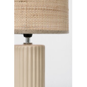 Veioza ceramica bej textil natur Adhara Ø20,5x42h