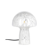 Veioza sticla alba gri Carysa Ø20x25,5h
