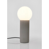 Veioza ceramica gri alba Jael Ø15x35,5h