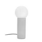 Veioza ceramica gri alba Jael Ø15x35,5h