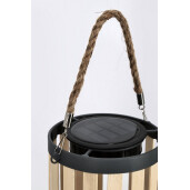 Felinar incarcare solara bambus natur otel negru Arvel Ø15x21-35h