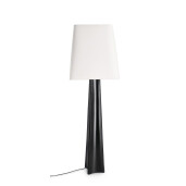 Lampadar metal negru bumbac alb Tripura Ø46x151h