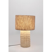 Veioza metal bumbac bej Devang Ø33x57h