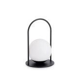 Veioza uz interior, exterior alba neagra Pansy Ø13,5x21h