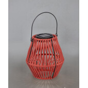 Felinar incarcare solara otel gri franghie rosie Juny Ø15,5x17h