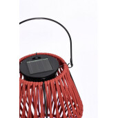 Felinar incarcare solara otel gri franghie rosie Juny Ø15,5x17h